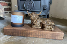 Load image into Gallery viewer, Large Lying Highland Cow &amp; Calf Candle Holder
