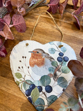 Load image into Gallery viewer, Eucalyptus Robin Slate Heart
