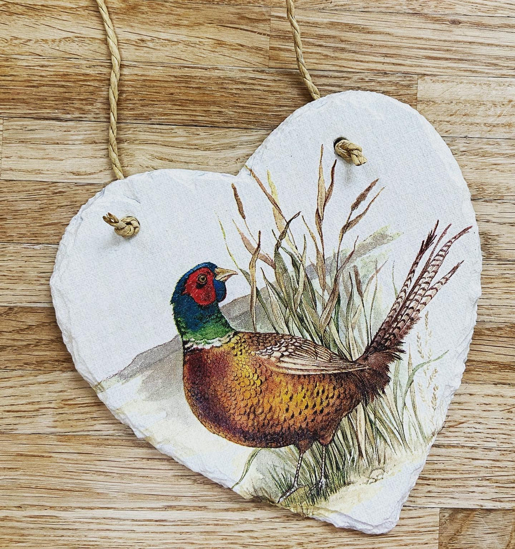 Pheasant Slate Heart