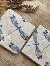 Load image into Gallery viewer, Dragonfly Natural Stone Coasters
