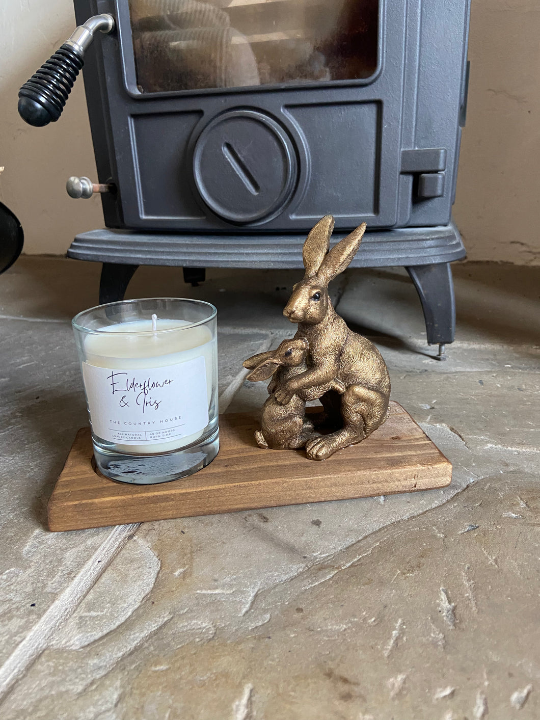 Hare and Baby Candle Holder