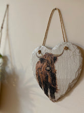 Load image into Gallery viewer, Highland Cow Slate Heart
