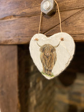 Load image into Gallery viewer, Highland Cow Slate Heart
