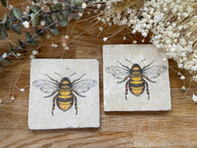 Load image into Gallery viewer, Large Bee Natural Stone Coasters
